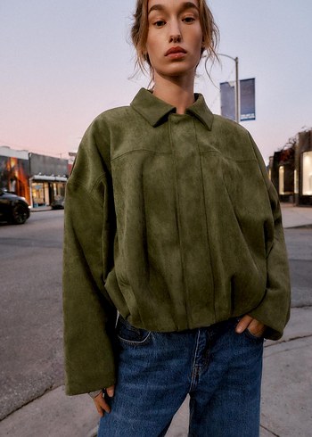 zara süet bomber ceket - Görsel 4