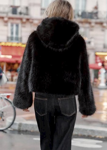 zara şapkalı pelus - Görsel 4