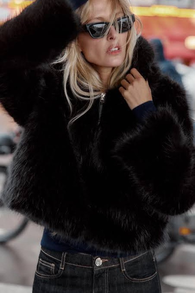 zara şapkalı pelus - Görsel 2