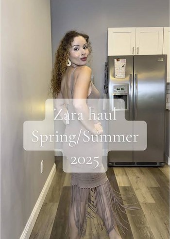 Zara ZARA PÜSKÜLLÜ ELBİSE