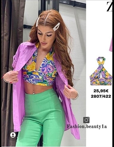 ZARA çiçekli büstiyer