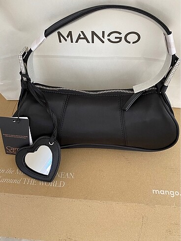 MANGO kalpli aynalı parlak taşlı çanta