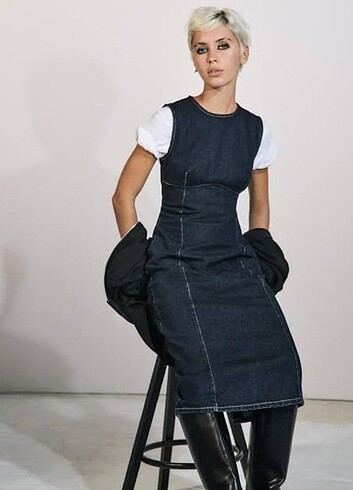 Zara yeni sezon denim elbise 