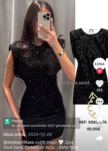 Zara Zara payetli elbise