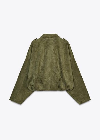 s Beden haki Renk ZARA SÜET BOMBER CEKET