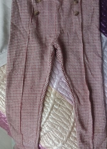 24-36 ay Düğme detayli beli lastikli Pembe kız Bebek Takımı - Görsel 2