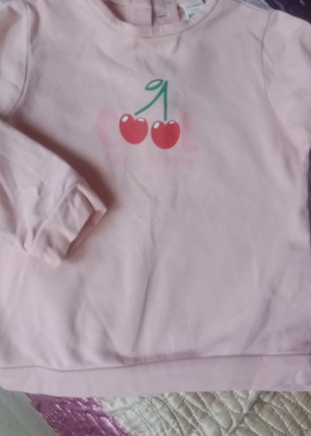 Kırmizi kadife tayt ve pembe sweatshirt - Görsel 3