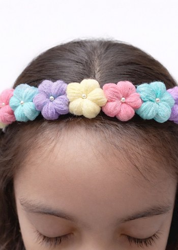 Çiçekli Renkli Çocuk Taç - Görsel 2