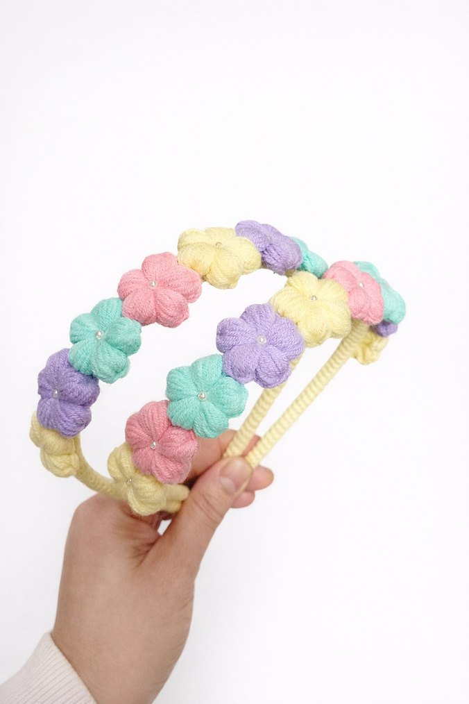 Çiçekli Renkli Çocuk Taç - Görsel 3