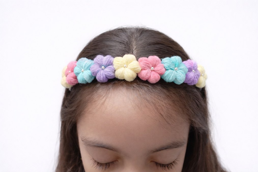 Çiçekli Renkli Çocuk Taç - Görsel 2