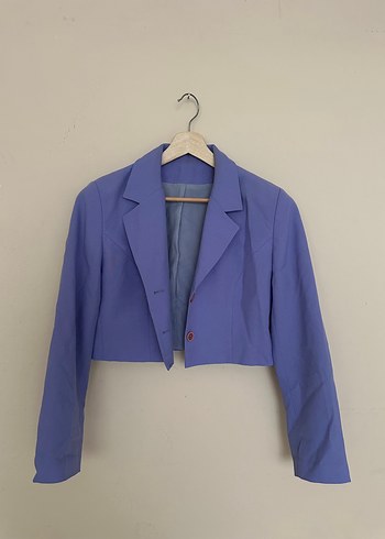 Lila crop ceket - Görsel 2