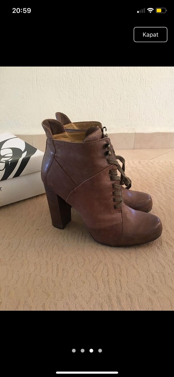 Nine West Kahverengi Deri Dolgu Topuklu Bot - Görsel 2