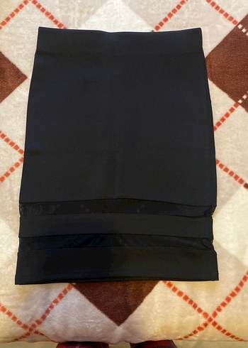 Kadın Siyah Pilili Midi Kalem Etek - Görsel 2