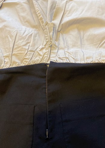 Mavi lacivert Düğmeli Kısa Kadın Tulum - Görsel 3