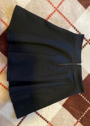 Siyah Pilili Midi Kadın Etek - Görsel 2