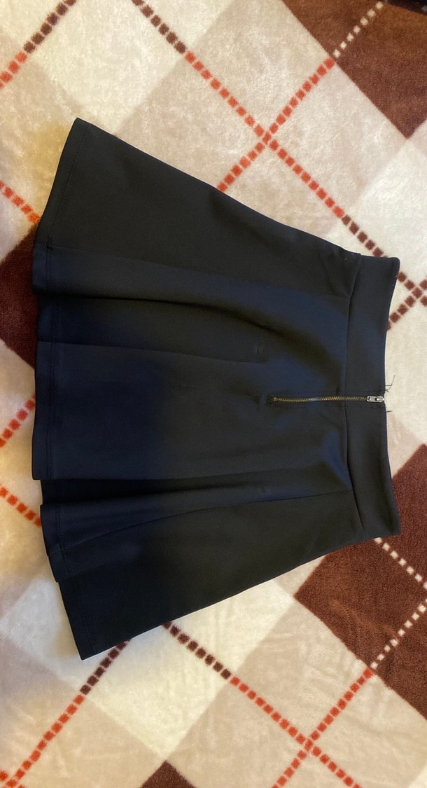 Siyah Pilili Midi Kadın Etek - Görsel 2