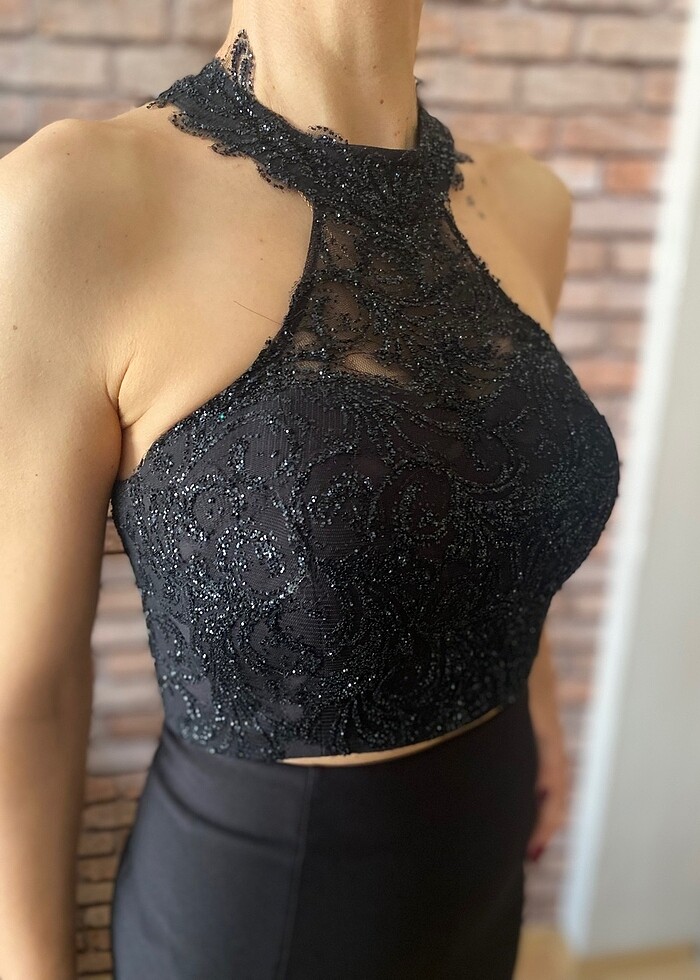 Abiye siyah after parti elbise - Görsel 2