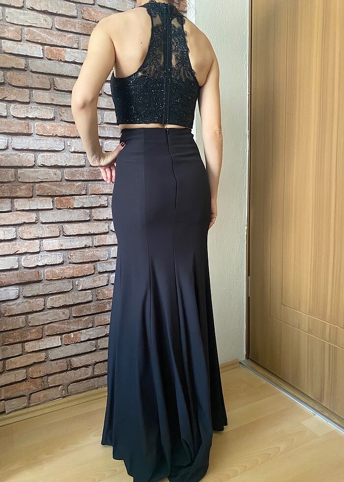 Abiye siyah after parti elbise - Görsel 3