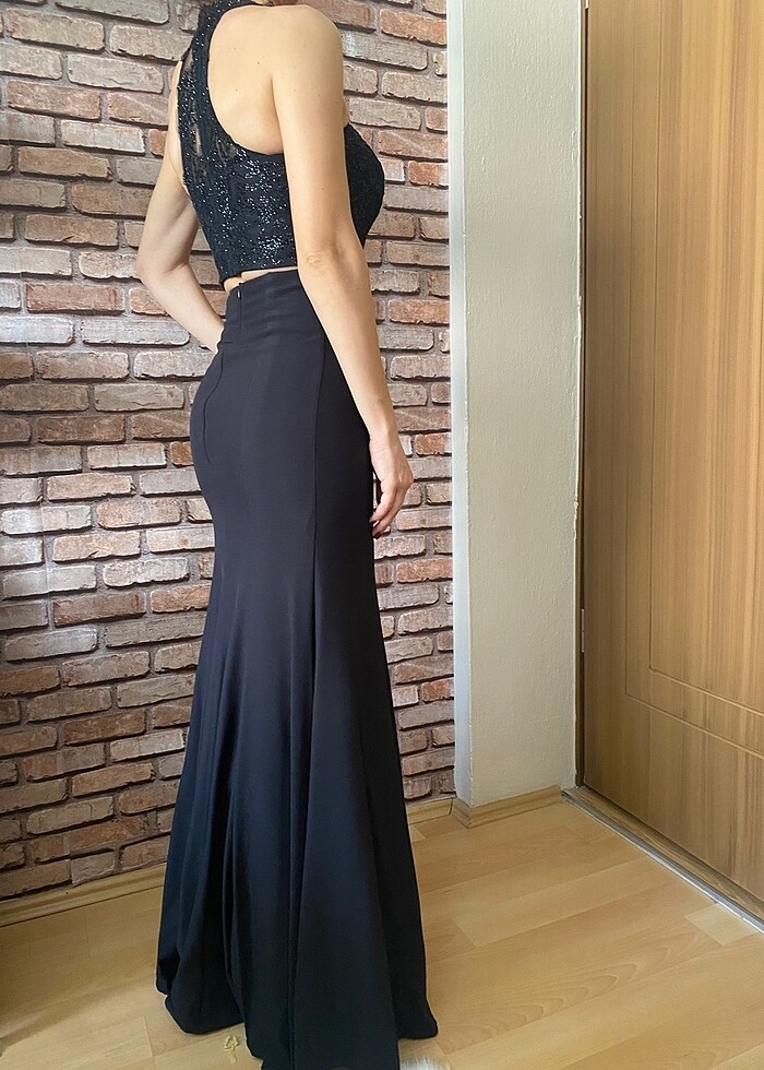 Abiye siyah after parti elbise - Görsel 4