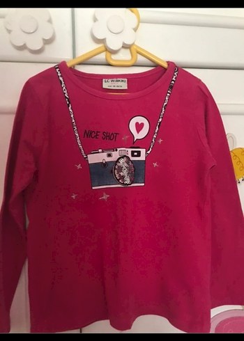 Pullu Baskılı Pembe Kız Sweatshirt
