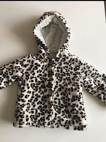 Kız bebek leoparlı peluş mont