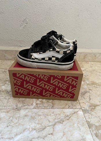 No:21 Kız Çocuk Siyah Kareli Vans Spor Ayakkabı - Görsel 4