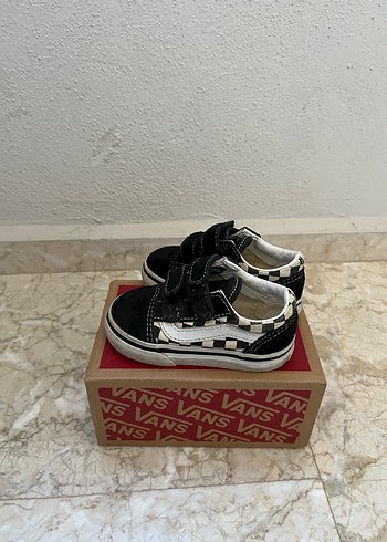 No:21 Kız Çocuk Siyah Kareli Vans Spor Ayakkabı - Görsel 3