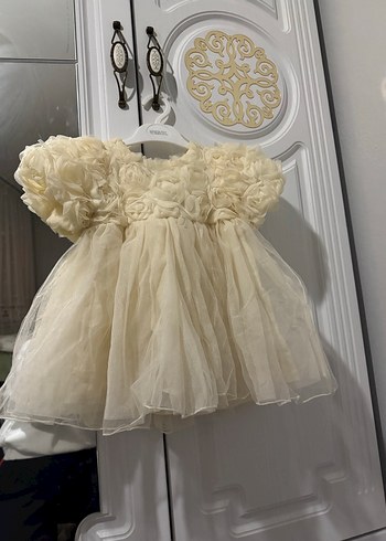 Kız Çocuk Fırfırlı Beyaz Straplez Elbise - Görsel 2