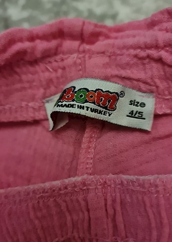 Pembe Salaş Keten Kız Pantolon - Görsel 3