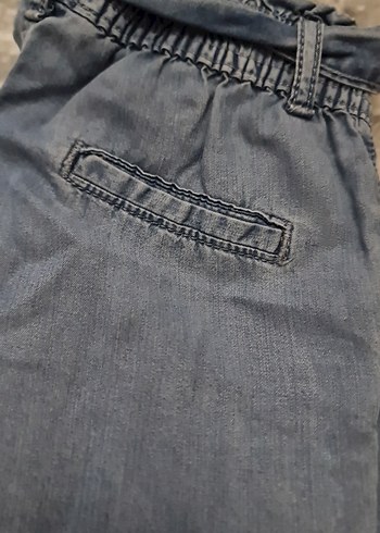 mavi Midi Kücük kiz Kot Pantolon - Görsel 3