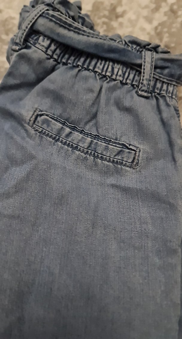 mavi Midi Kücük kiz Kot Pantolon - Görsel 3