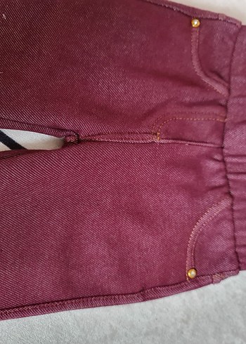 Bordo Kadife Kız Tayt - Görsel 2