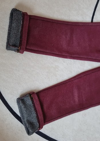 Bordo Kadife Kız Tayt - Görsel 5