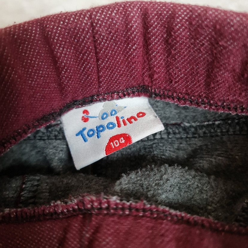 Bordo Kadife Kız Tayt - Görsel 3