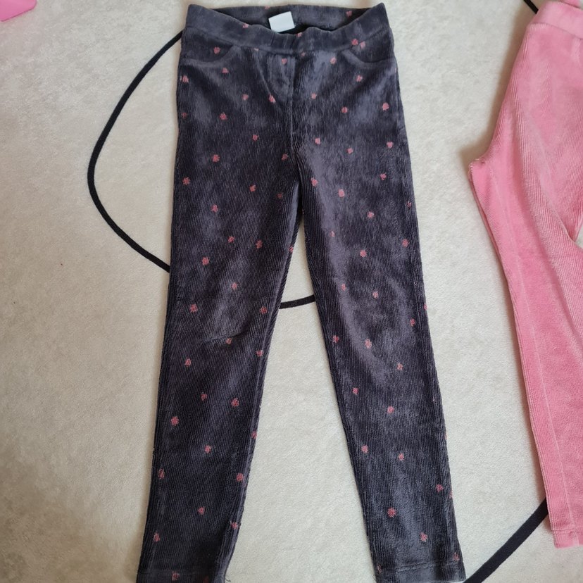 Kız Çocuk Pembe ve Gri Taytlar - Görsel 4