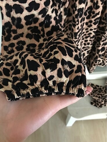 m Beden Leopar Desenli Elbise