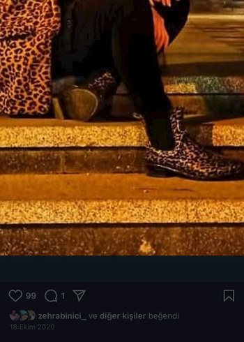 38 Beden inyola Kadın Leopar Desenli Lastikli Yağmur Botu