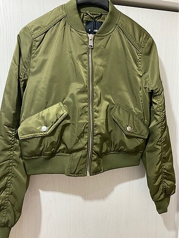 s Beden haki Renk pull and bear bomber ceket