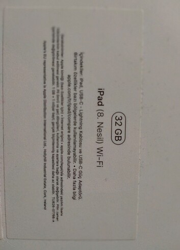 Beden Renk Apple iPad 8.Nesil 32gb
