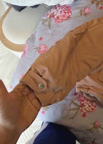 xl Beden pembe Renk Kürk Detaylı Kapüşonlu Bej Kadın Ceket