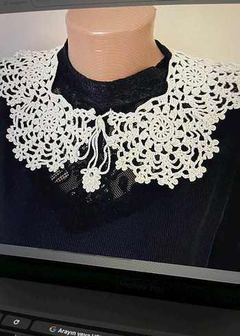 Dantel Detaylı Ecru  Bohem Yaka - Görsel 2