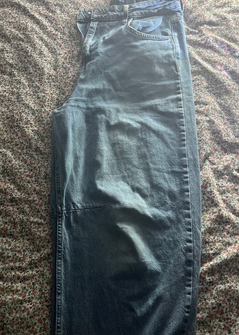 Kadın Mavi Bol Kesim Kot Pantolon - Görsel 2