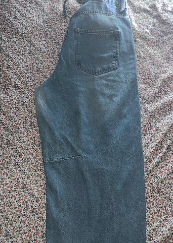 Kadın Mavi Bol Kesim Kot Pantolon - Görsel 3