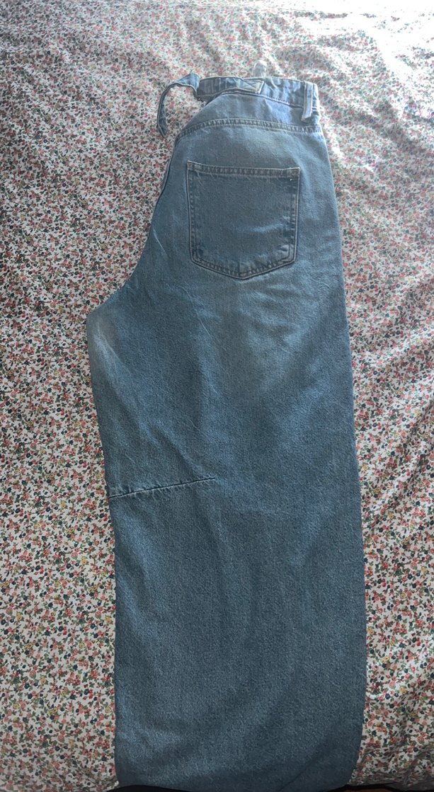 Kadın Mavi Bol Kesim Kot Pantolon - Görsel 3