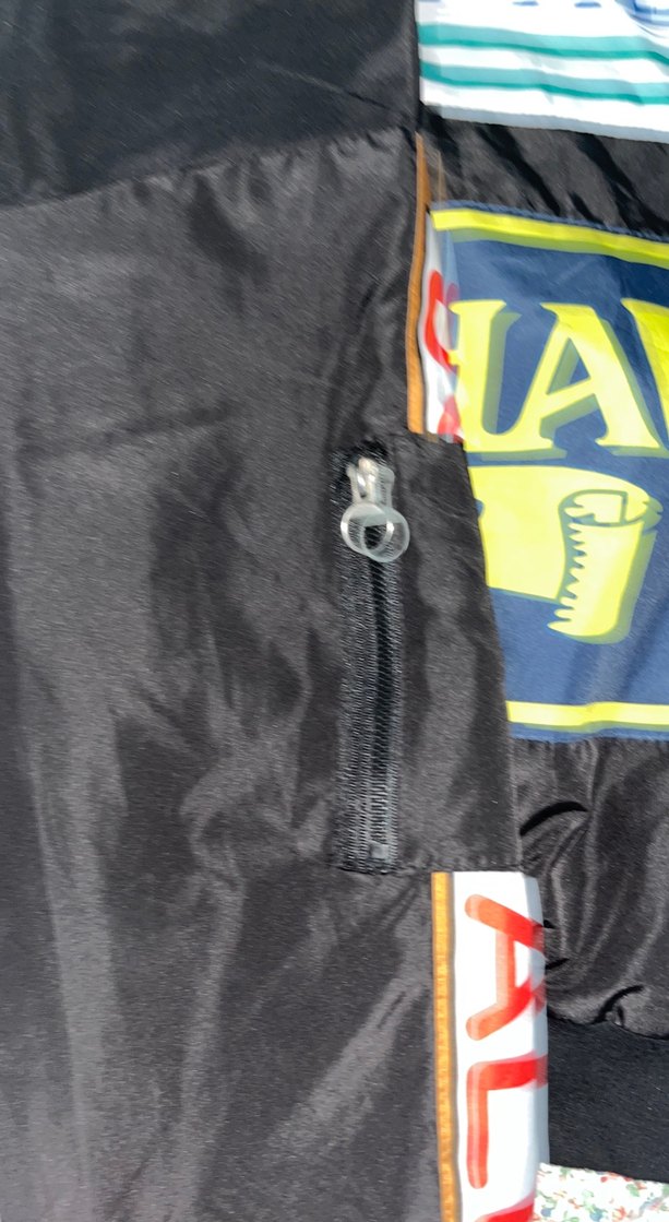 Unisex Siyah Baskılı Fermuarlı Ceket - Görsel 3