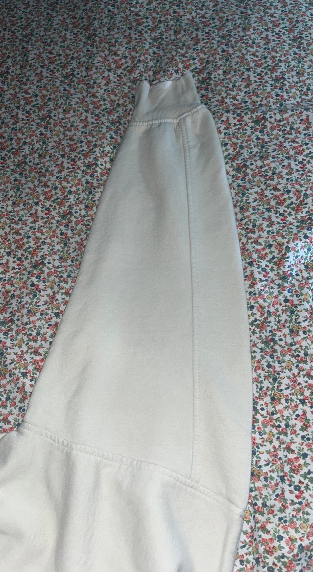 Beyaz Kadın Sweatshirt, Uzun Kollu, Salaş Kesim - Görsel 4