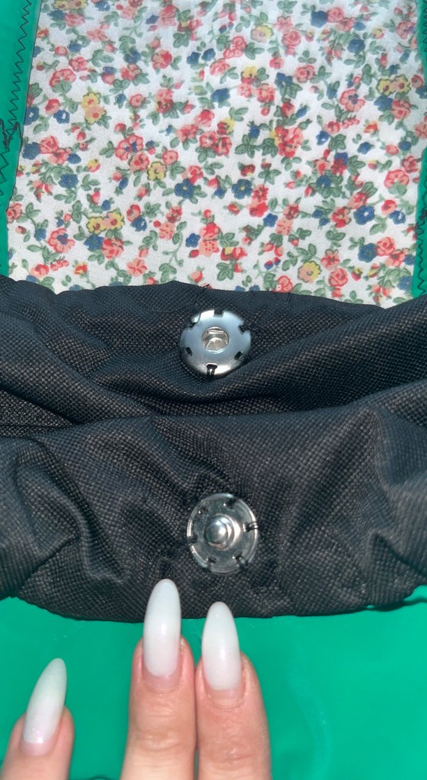 Nakışlı Fermuarlı Yeşil Kadın Çanta - Görsel 3