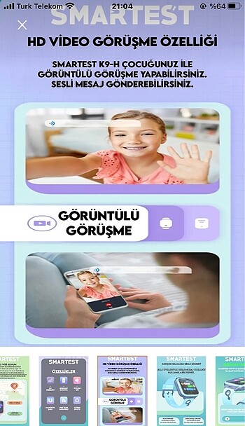 Akıllı görüntülü çocuk saati - Görsel 5