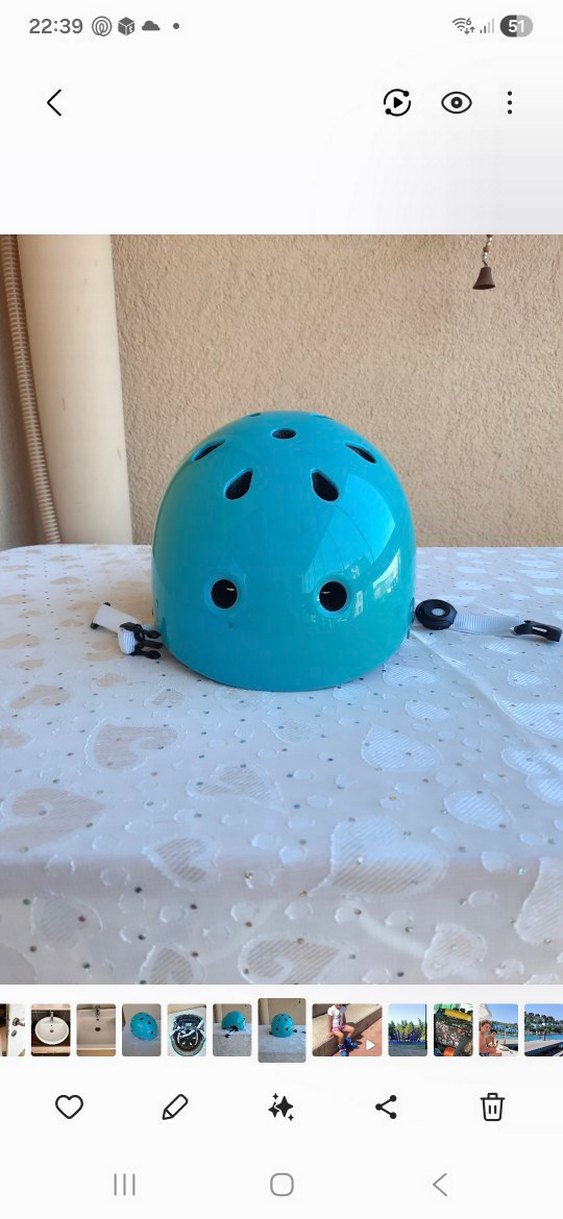 Turkuaz Renkli Biker Kask Çocuk için - Görsel 3