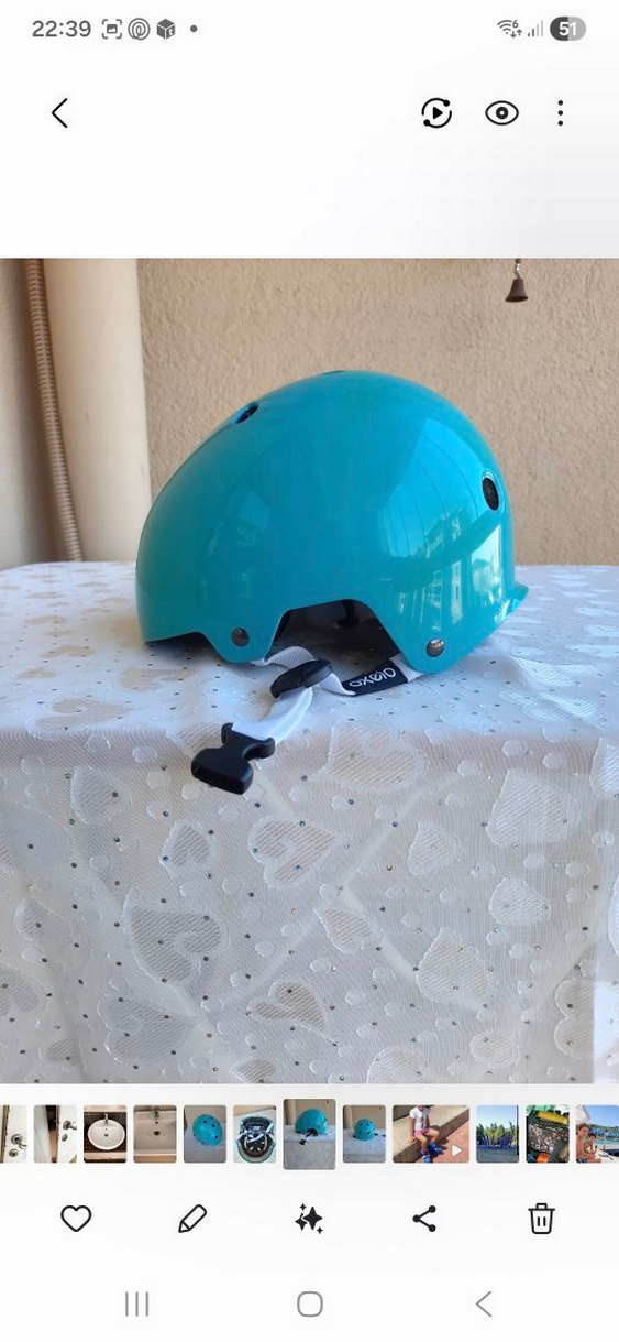 Turkuaz Renkli Biker Kask Çocuk için - Görsel 2